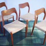 4 x dänische Stühle Niels O. Møller Teck Modèle 71