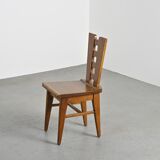 Ensemble de six chaises en chêne par Henry Jacques Le Même, France vers 1940