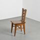 Set of six oak chairs by Henry Jacques Le Même, France circa 1940