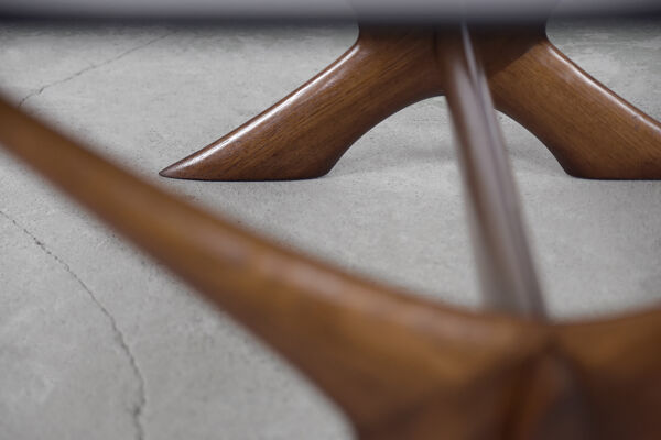 Table Basse En Noyer scandinave Condor Du milieu Du Siècle Par Fredrik Schriever-Abeln Pour Verre Örebro, 196