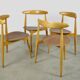🟡 Beech & teak dining chairs, Hans J. Wegner & Fritz Hansen, Denmark 1950s