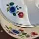 Earthenware vegetable dish Digoin Sarreguemines Sandrine, flowers and golden borders.