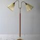 1950s Scandinavian teak and brass floor lamp