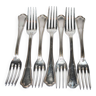 Ercuis lot de 7 fourchettes de table en métal argenté - modèle victoria filet spatours 21cm