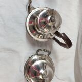Coffee maker and silver metal sugar bowl, early twentieth century
