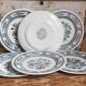 Six assiettes à dessert porcelaine Anglaise WOOD & SONS service Dorset