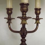 French Empire Style 3 Light Boulotte Table Lamp with Lion Feet and Shade