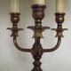 French Empire Style 3 Light Boulotte Table Lamp with Lion Feet and Shade