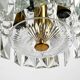 XL Mid Century brass crystal glass chandelier, Vereinigte Werkstätten