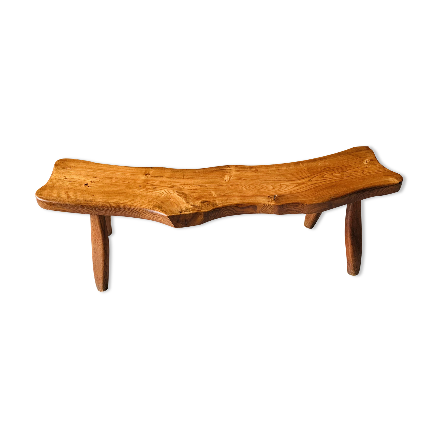 Brutalist wooden bench