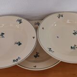 7 assiettes anciennes faïence St Amand décor houx