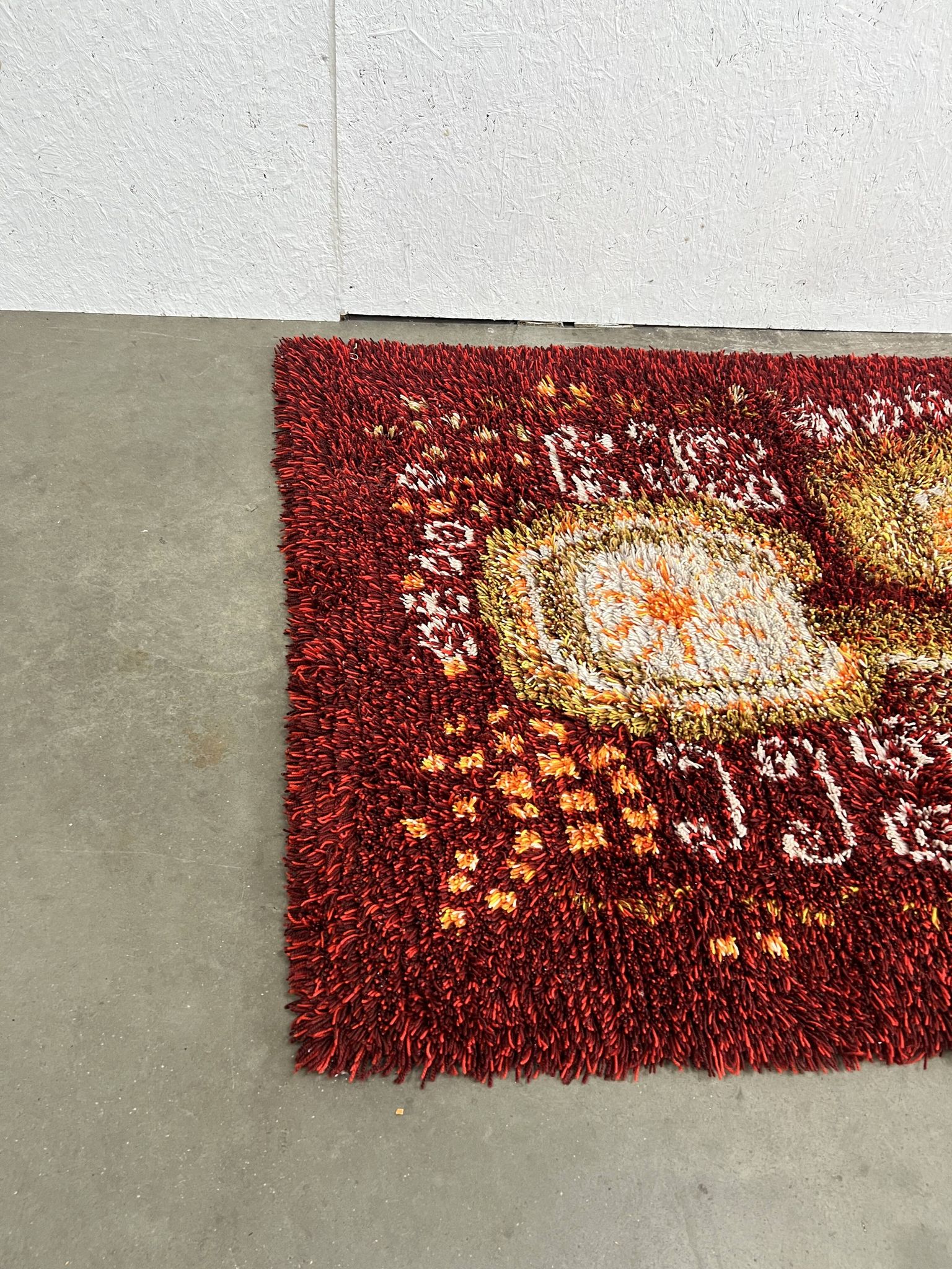 Scandinavian Vintage Wool Rug, Rya, Sweden 1960's