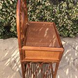 Rattan bedside and vintage bamboo