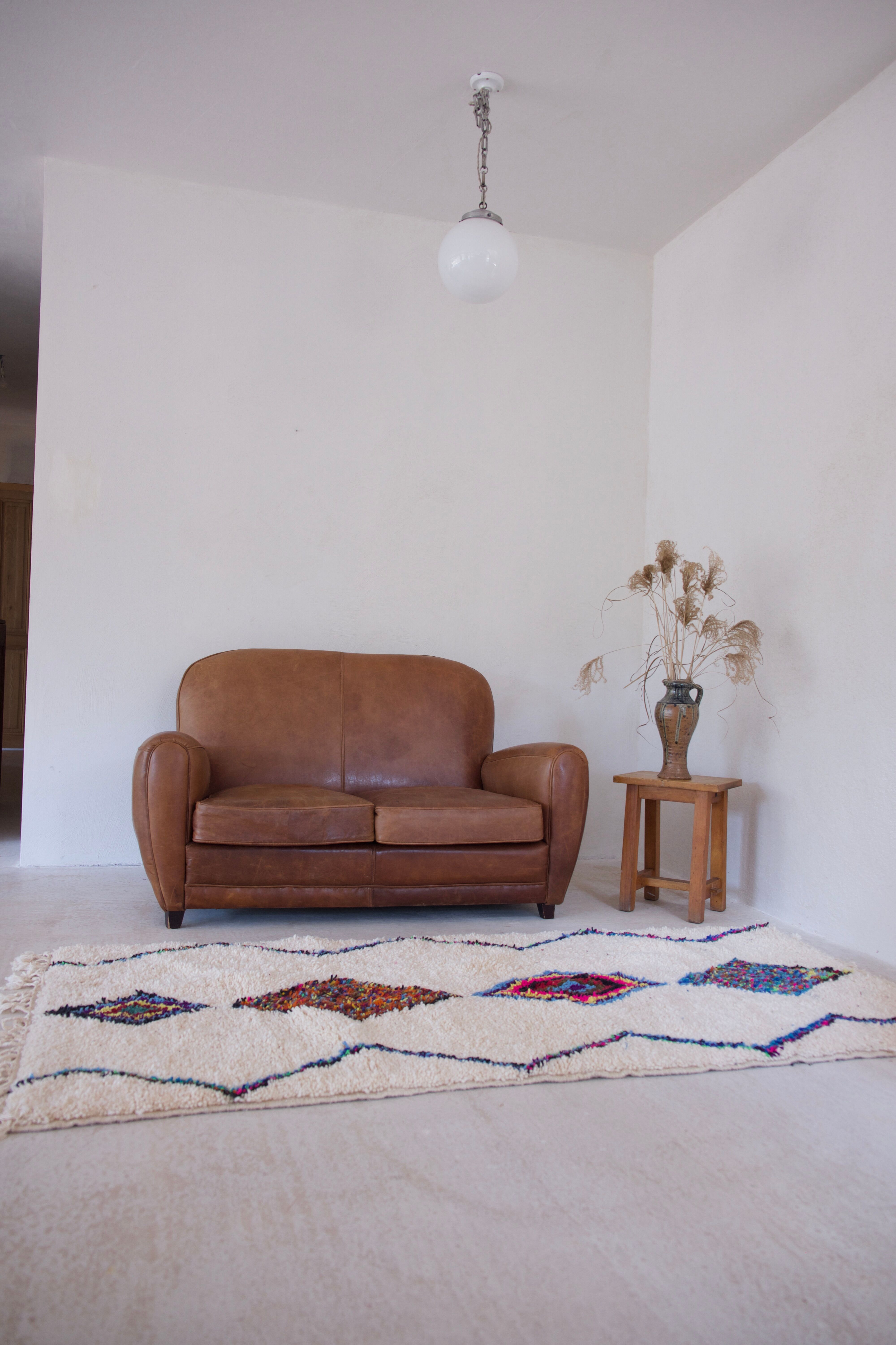 Old leather club sofa