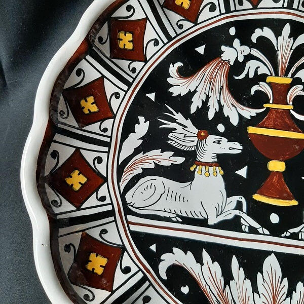 Flat round plate hollow Tuscany Italy