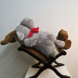 Studded leather rocking footrest