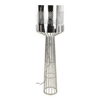 Large vintage stainless steel lamp