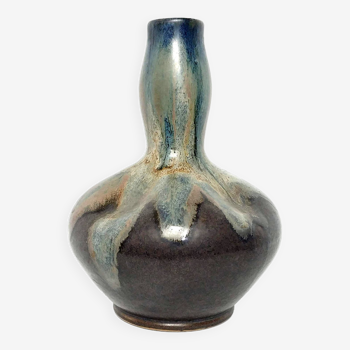 Colossy vase in glazed stoneware. Signed