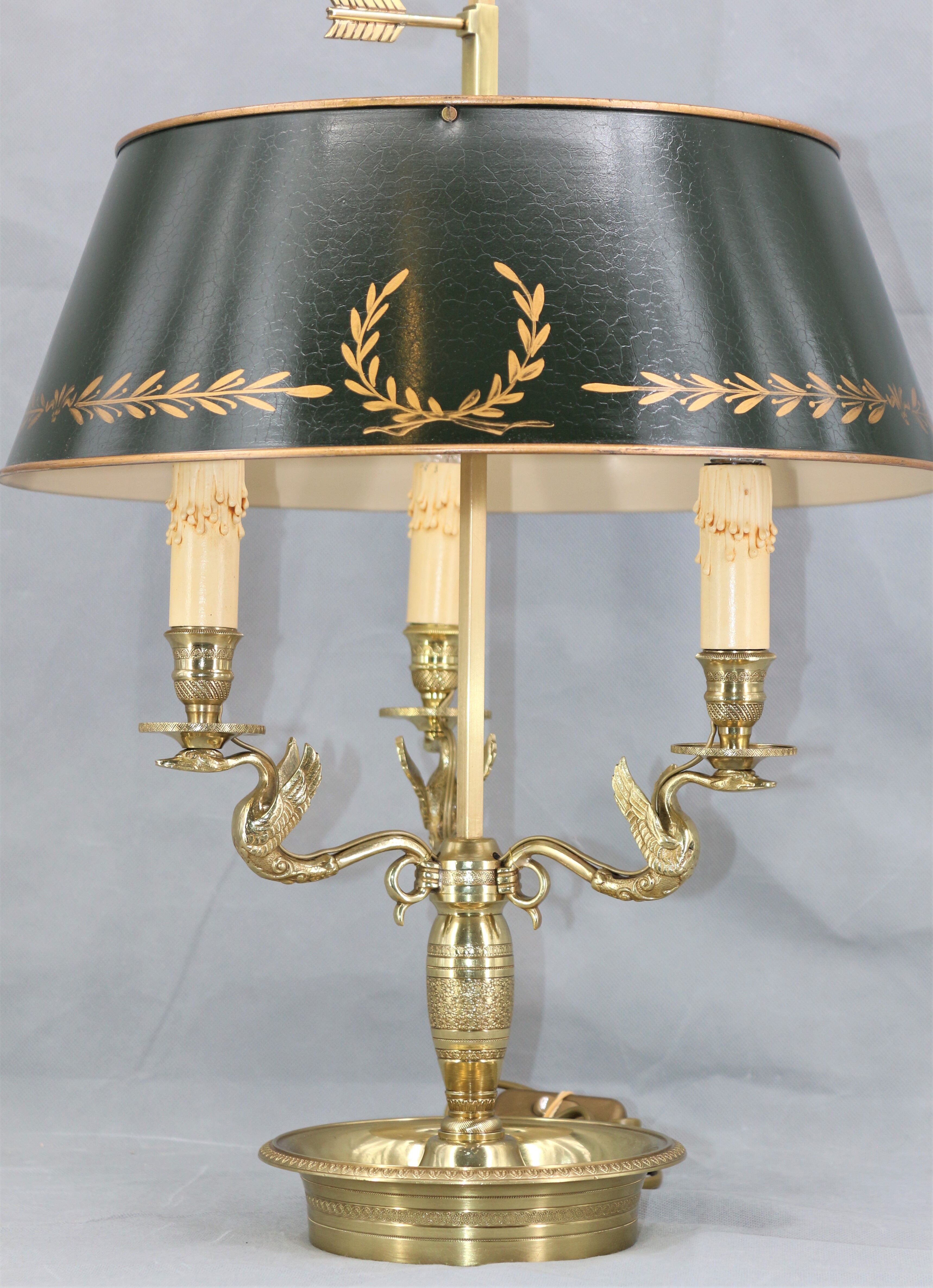 Empire style solid bronze hot water bottle lamp