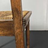 6 Farmhouse wood turned rush dining chairs