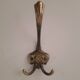 Vintage brass wall coat rack