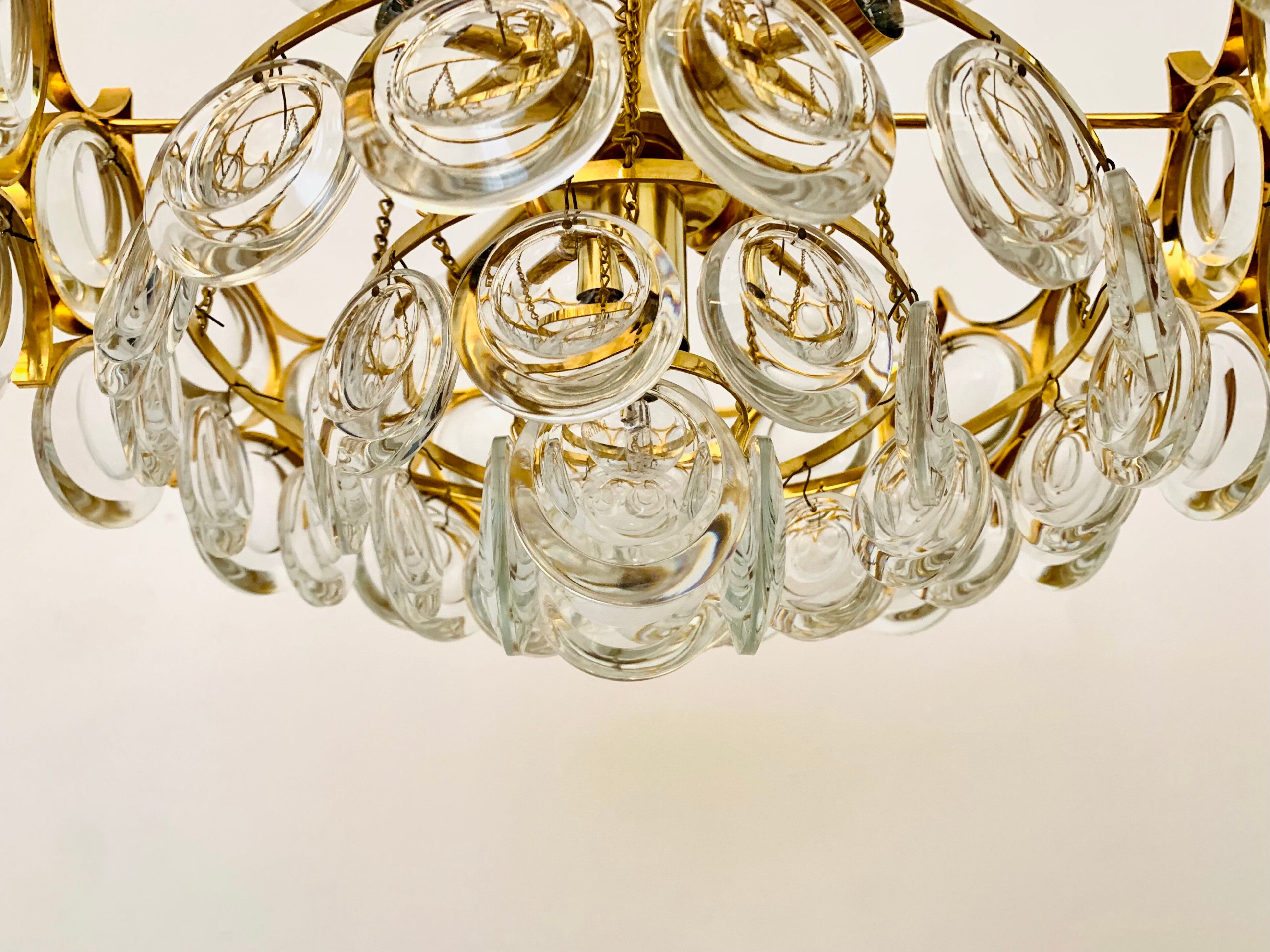 Chandelier en verre cristal par Palwa