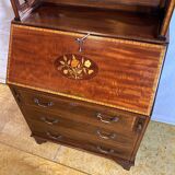 Antique Edwardian Bureau Bookcase with Inlaid Floral Detail – Early 20th Ce