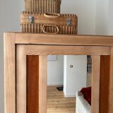 Vintage raw wood cabinet