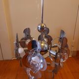 Vintage chandelier 70'S Oscar Torlasco , 9 lights