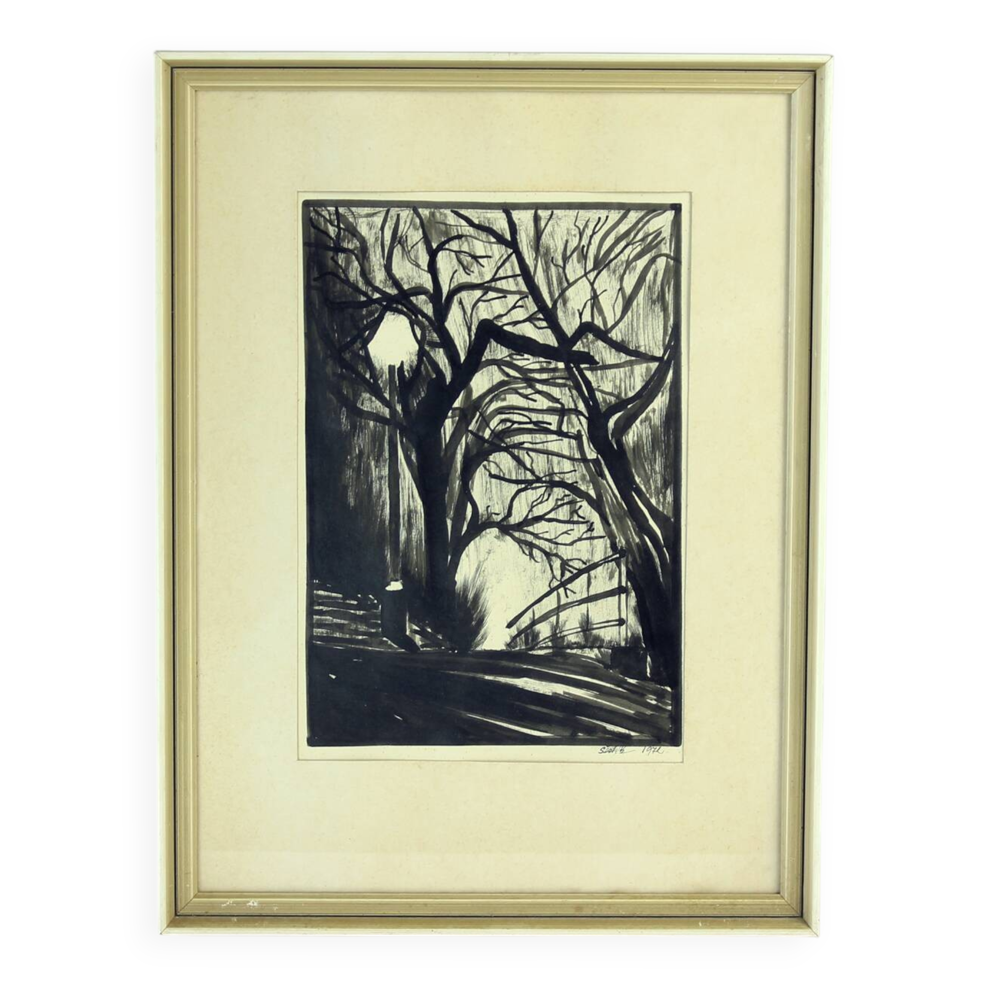 Ensemble de 2 peintures sur papier, signées Sestak 1972
