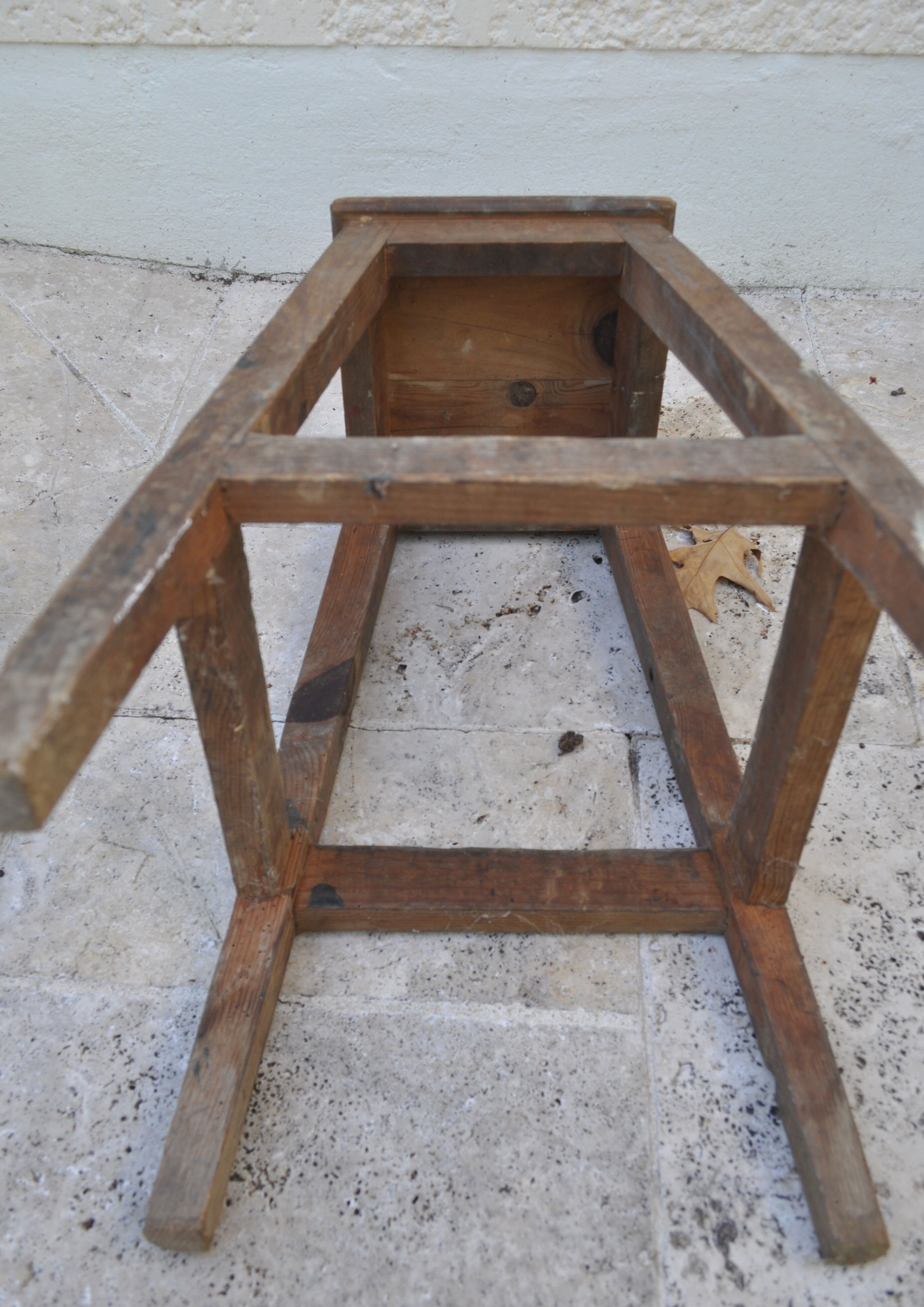 Rustic wood stool