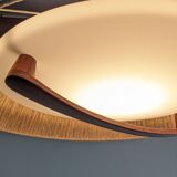 Teak and sisal pendant light from the 50s/60s by Temde Leuchten