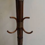 Vintage standing coat rack in bamboo