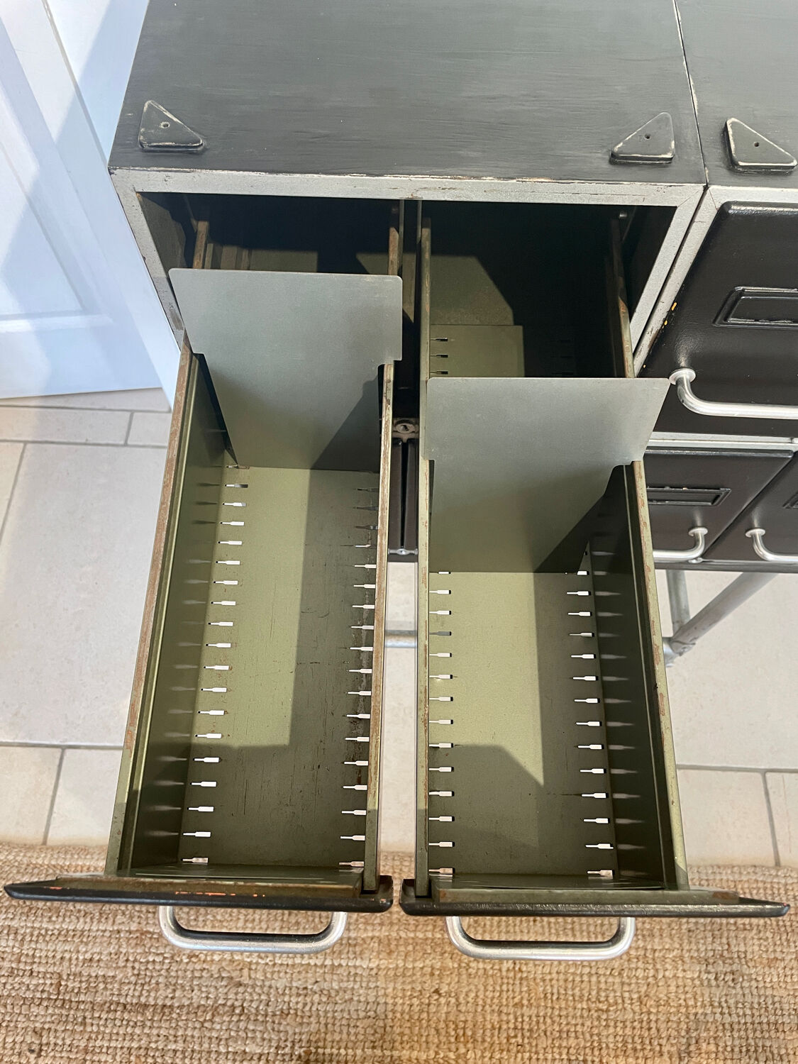 Industrial craft furniture with drawers