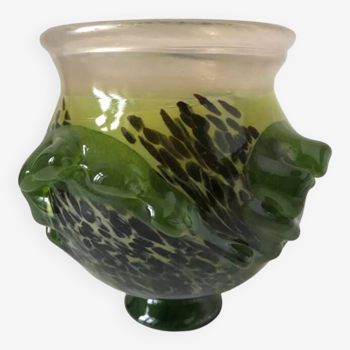 Patrick Lepage blown glass tealight holder