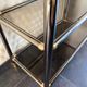 Vintage Italian design console in brass and smoked glass