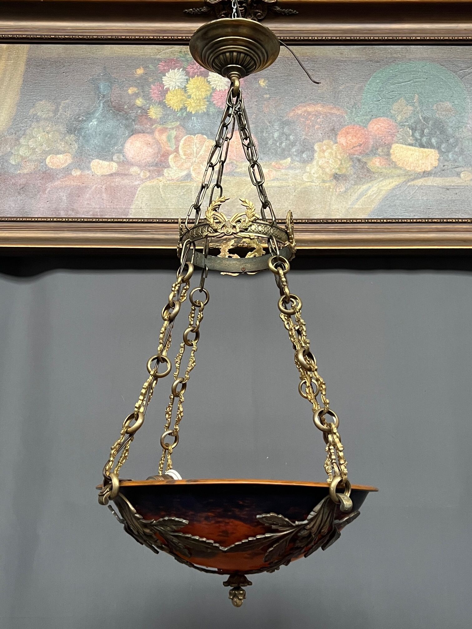 Magnificent Art Deco chandelier signed "Noverdy France".