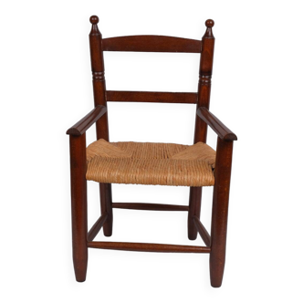 Fauteuil enfant paillé