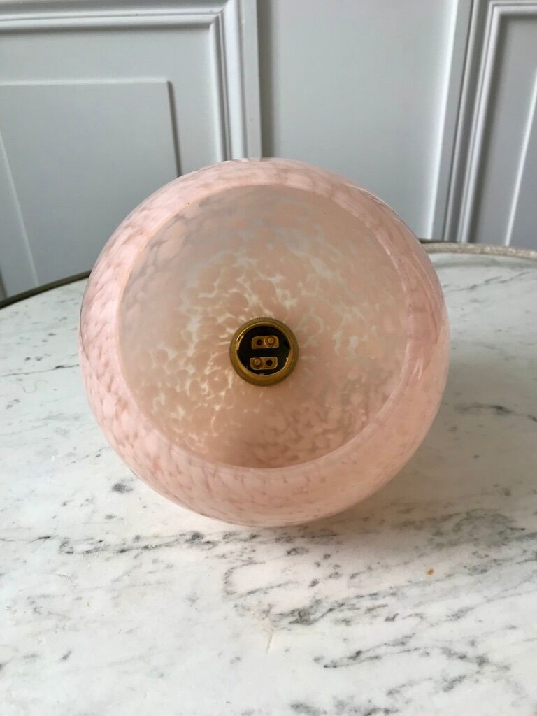 Suspension glass ball of Clichy pink 20s