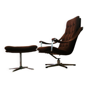 Geoffrey Harcourt swivel lounge chair with ottoman for Artifort