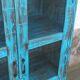 Glass cabinet in old blue wood