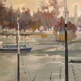 Boats in port signed Demet