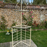 Vintage bakery-style corner shelf