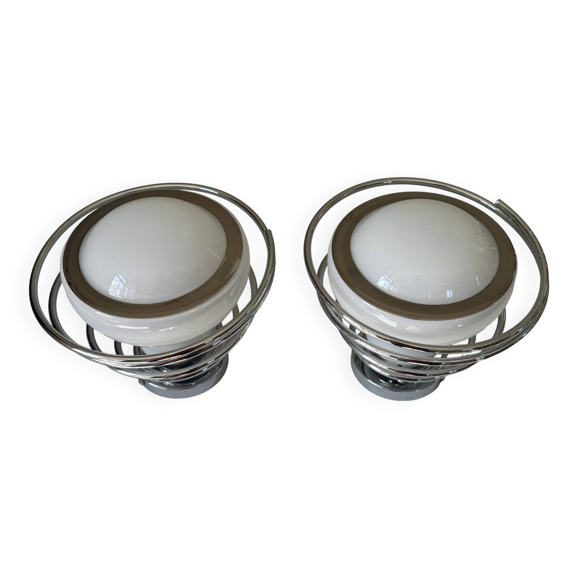 Pair of space age wall lights by Delmas from the 70s