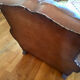 Pair armchairs club leather mustache art deco
