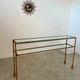 Antique console table in twisted gilded brass and glass Italian design from the 60s vintage table