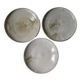 3 plates or small dishes in stoneware Chantal and Thierry Robert