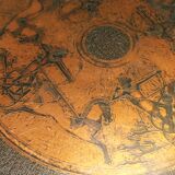 Mid-century copper and wood coffee table, Vad Trevarefrikk, Norway, 1960s.