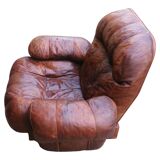 Vintage brown leather lounge chair