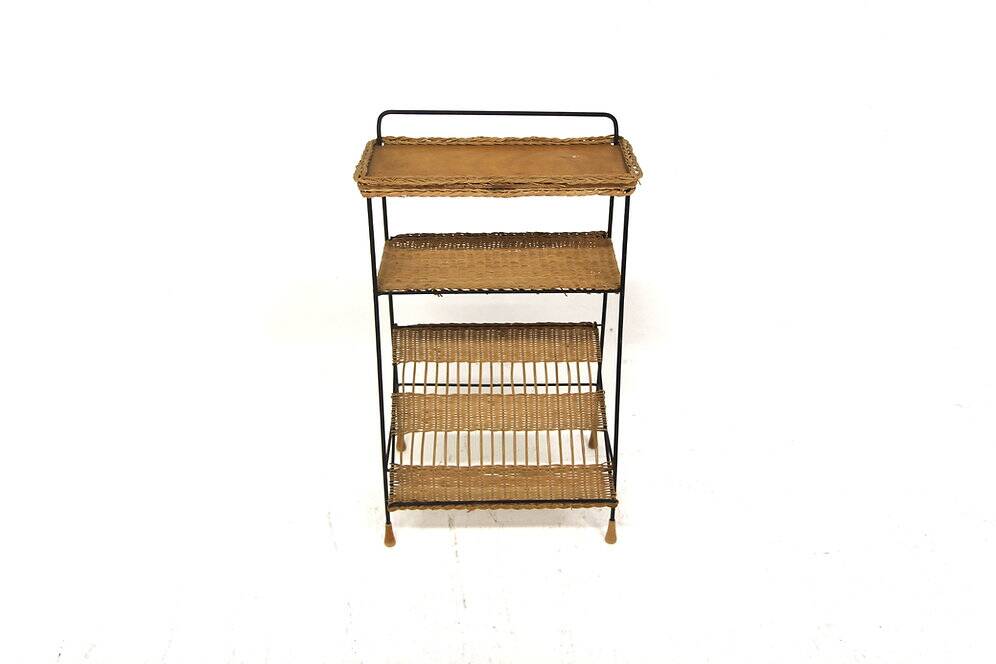 Scandinavian rattan magazine rack, Sweden, 1950s